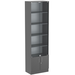 Торговая витрина Level №6-4п с 4-мя полками из ДСП 350х600мм, Темно-Серый