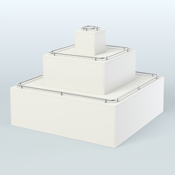 Островок-пирамида с хромирован- ными ограничителями для торговых центров №1-ХО, Белый