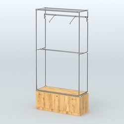 Торговая система ХРОМ без ДСП 1200 мм №4-1 с тумбой Т-11 и поручнями, Дуб Золотистый