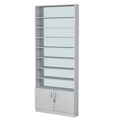 Стеллаж из ДСП с 7-ю полками 150x900 мм серии LEVEL-7 №9-2 (З/C - ЗЕРКАЛО), Серый