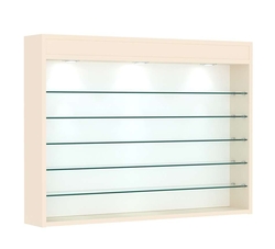 Витрина настенная №3-7Г открытая с пятью полками и фризом, Крем Вайс