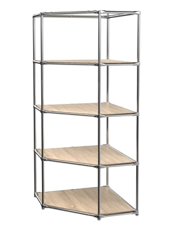 Угловой стеллаж Хром №3 с полками ДСП 16 мм, Дуб Сонома