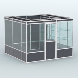 Павильон из профиля пристенный №9а (6,75 кв. м), Антрацит