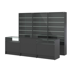 Комплект витрин с наклонными полками SL-6 №12 и прилавков ЭК-2, Черный