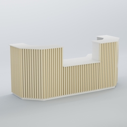 Ресепшен со столом выдачи серии ВЕРТИКАЛЬ №7, Белый + Крем Вайс