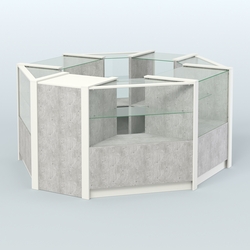 Торговый островок в стиле ЛОФТ восьмиугольный №5 (5,38 кв.м), Метрополитан Грей + Белый