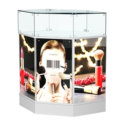 Прилавок со световым коробом угловой №6, Серый