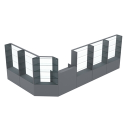 Торговый угловой островок ГРАЦИЯ №9 (открытый) (10.27 кв.м), Темно-Серый