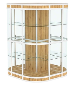 Витрина из профиля островная закругленная с секторами №3, Дуб Золотистый