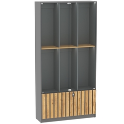 Витрина серии "Смок" №4-1000, Дуб Золотистый и Темно-Серый