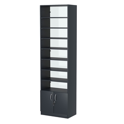 Стеллаж из ДСП с 7-ю полками 350x600 мм серии LEVEL-7 №6-1 (З/C - СТЕКЛО), Антрацит