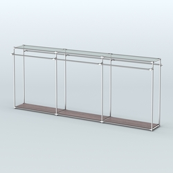 Островная торговая система ХРОМ 3600 мм с поручнями №1, Ясень Анкор темный