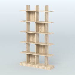 Торговый стеллаж Лофт №4 с ячейками, Дуб Сонома