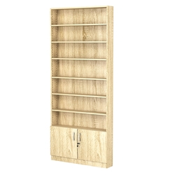 Стеллаж из ДСП с 6-ю полками 150x900 мм серии LEVEL-6 №9 (З/C - ДВП), Дуб Сонома