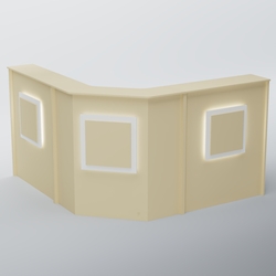 Ресепшен Г-образный КВАДРАТ №3, Крем Вайс