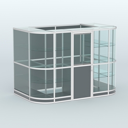 Павильон из профиля пристенный №8г (4,05 кв. м), Темно-Серый