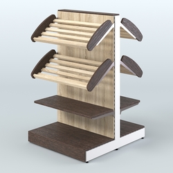 Островной низкий стеллаж для хлеба и выпечки Феникс №2, Дуб Венге + Дуб Сонома