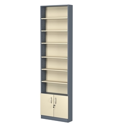 Стеллаж из ДСП с 6-ю полками 150x600 мм серии LEVEL-6 №2 (З/C - ДВП), Темно-серый + Крем Вайс