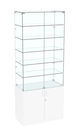 Высокая витрина ИСТРА №805 (задняя стенка - стекло), Белый