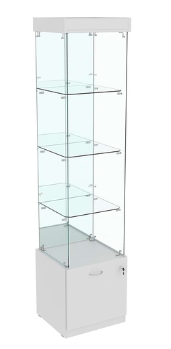 Витрина Кристалл №104 стаканчик (З/С- зеркало), без дверей, Серый