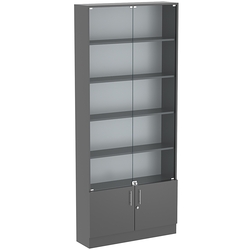 Торговая витрина Level №11-4п с 4-мя полками из ДСП 250х900мм, Антрацит