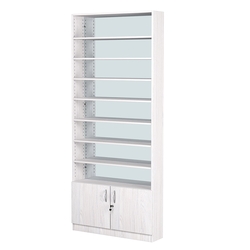 Стеллаж из ДСП с 7-ю полками 200x900 мм серии LEVEL-7 №10-2 (З/C - ЗЕРКАЛО), Ясень Анкор светлый