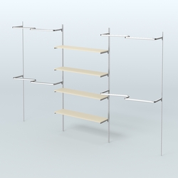 Neo Fix №5(М) с полками из ДСП и М-образными поручнями (3600 мм), Крем Вайс