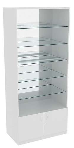 Витрина СЭСП-О №1-500 (З/C - Зеркало) со стеклянными полками, Серый