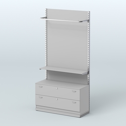 Система ЭЛЕГАНТ №5 с ДСП и тумбой T12 (1200 мм), Серый