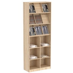 Торговый стеллаж с наклонными и прямыми полками для одежды №4, Дуб сонома