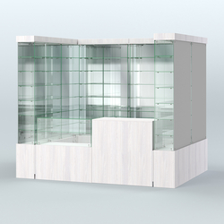 Павильон ИСТРА (глубина витрин-300мм) №2б (4, 32 кв.м), Ясень Анкор светлый