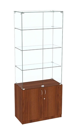 Высокая витрина ИСТРА №705 (задняя стенка - стекло), Орех