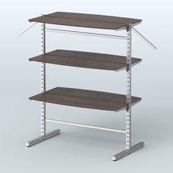 Система ЭЛЕГАНТ островная с шестью закруглёнными полками из ДСП №17б, Дуб Венге