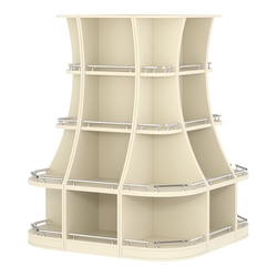 Островной низкий стеллаж ГАРАНТ №6-О с ограничителями, Крем Вайс