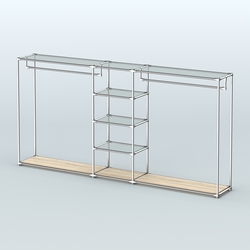 Островная торговая система ХРОМ 3600 мм с поручнями №12, Дуб Сонома