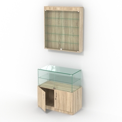 Комбинированный прилавок-витрина с распашными дверками КПВ-01-03, Дуб сонома