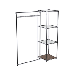 Хромированное вешало ЛУЧ №1-4 с зеркальными полками 4мм, Орех