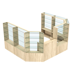 Торговый пристенный островок ГРАЦИЯ №9 (открытый) (7.43 кв.м), Дуб сонома