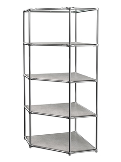 Угловой стеллаж Хром №3 с полками ДСП 16 мм, Метрополитан Грей