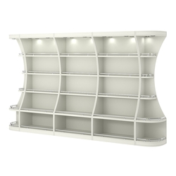 Пристенный высокий стеллаж ГАРАНТ №3-О с ограничителями, Белый