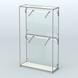 Торговая система ХРОМ (задняя стенка - стекло) 1200 мм с поручнями №3, Белый