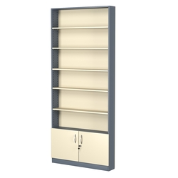 Стеллаж из ДСП с 5-ю полками 150x900 мм серии LEVEL-5 №9 (З/C - ДВП), Темно-серый + Крем Вайс