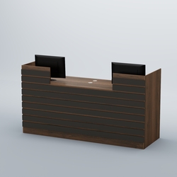 Ресепшен Атлант с накладными планками №6, Орех + Черный