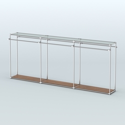 Островная торговая система ХРОМ 3600 мм с поручнями №1, Орех