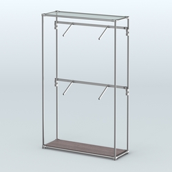 Торговая система ХРОМ без ДСП 1200 мм с поручнями №3, Ясень Анкор темный