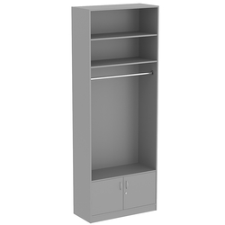 Торговый стеллаж с каркасом из ДСП для одежды №8, Темно-Серый