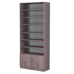 Стеллаж из ДСП с 6-ю полками 350x900 мм серии LEVEL-6 №13 (З/C - ДВП), Ясень Анкор темный