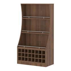 Стеллаж Гарант низкий №2-4-900-О с ограничителями, Орех