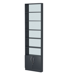 Стеллаж из ДСП с 5-ю полками 100x600 мм серии LEVEL-5 №1-2 (З/C - ЗЕРКАЛО), Антрацит