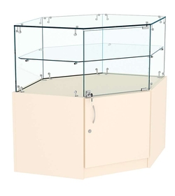 Прилавок Истра №117 угловой, универсальный (закрытый), Крем Вайс